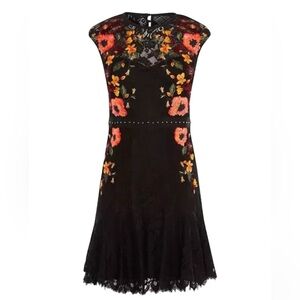 KAREN MILLEN Embroidered Lace Mini Dress